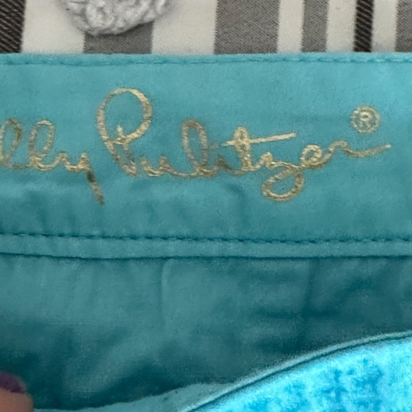 Lilly Pulitzer The Buttercup Short Blue Scallop Hem 5 inch inseam Cumulus Size 2 - Picture 4 of 6